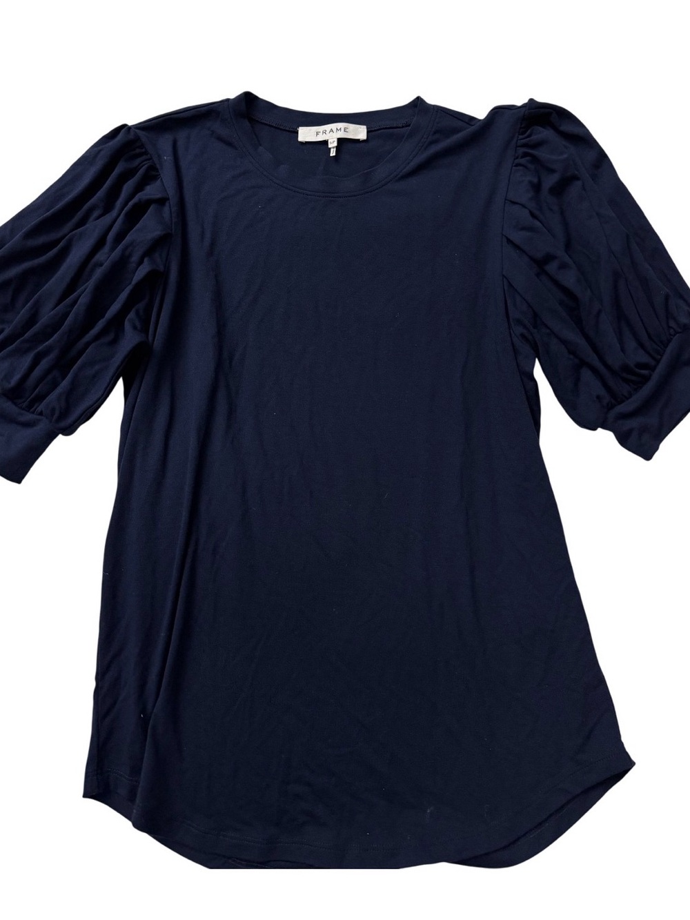 Frame Navy Puff-Sleeve Top